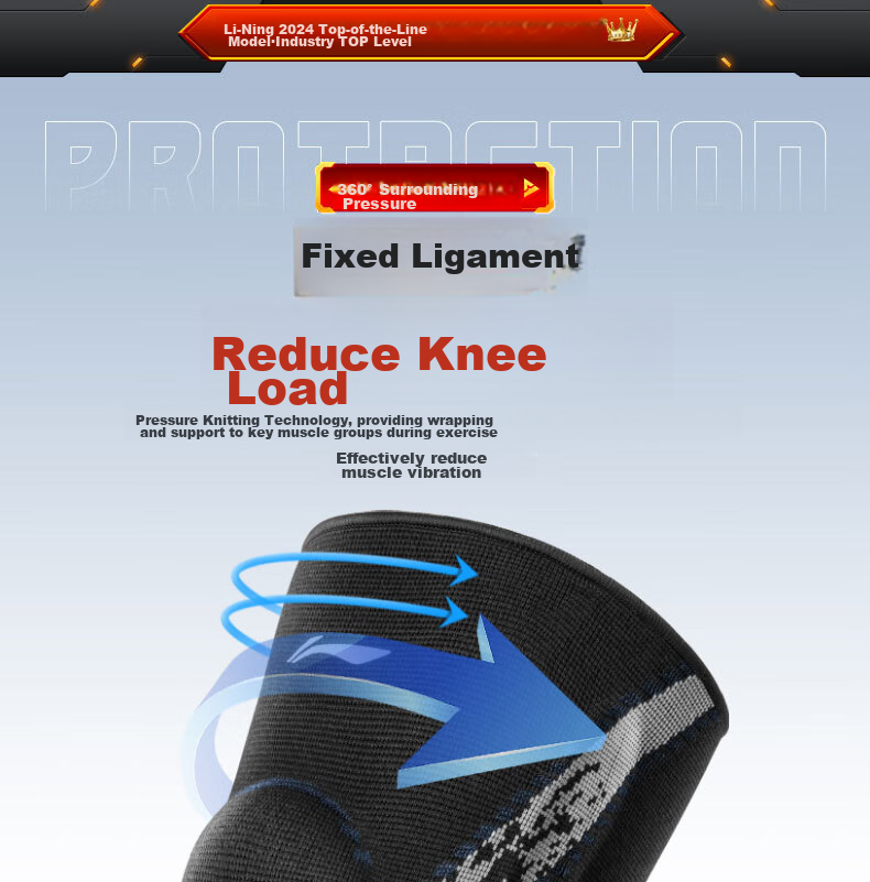 Li-Ning Knee Pads for Sports, Running, Basketball, Warmth, Meniscus, Patella, Badminton, Men And Women, Soccer, Hiking Knee Protection Gear 10