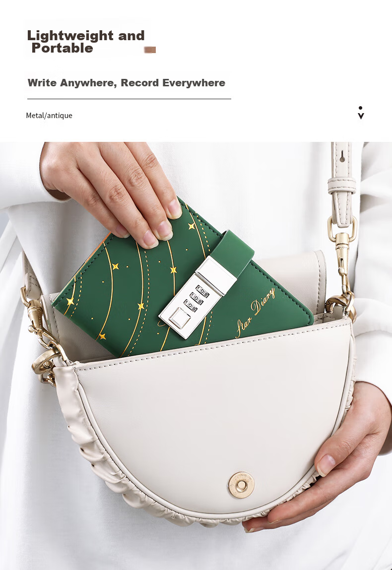 Longe Password Lock Notebook, B6 Small Size Password Book with Lock, Diary That Can Be Carried Anywhere, Lockable Journal, High-Quality Thickened Notebook, Customizable 3