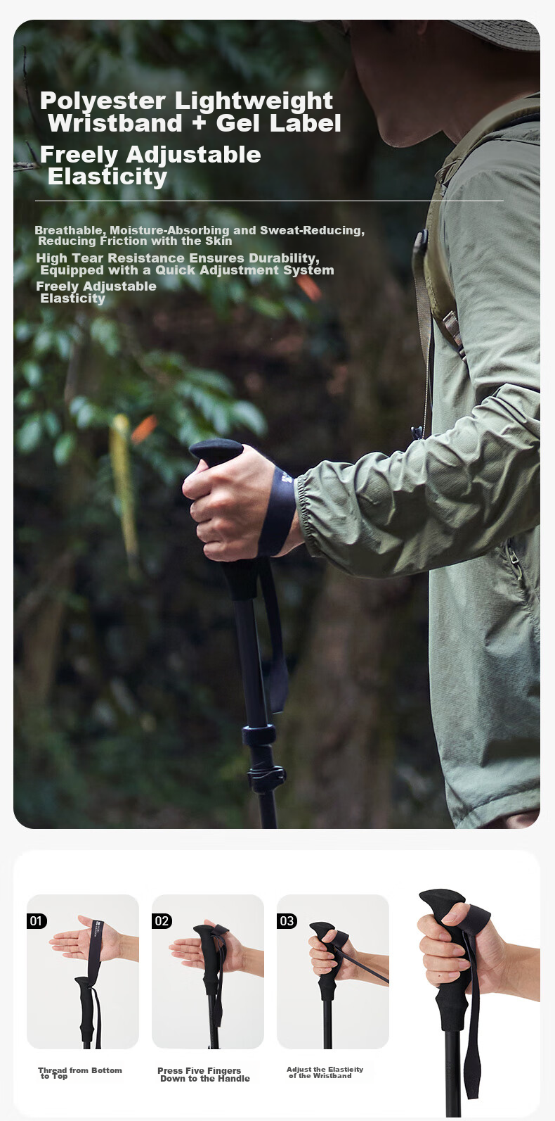 MOBIGARDEN Tan Tu Aluminum Alloy Folding Trekking Pole, Outdoor Hiking Climbing Walking Hand Pole, NX24667020, Deep Sea Blue 7