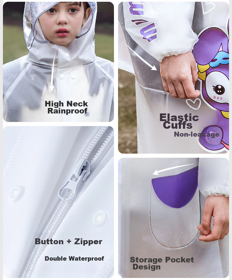 Moremerry Children's Raincoat for Boys And Girls, School Rainwear with Backpack Space, Kindergarten Poncho 9