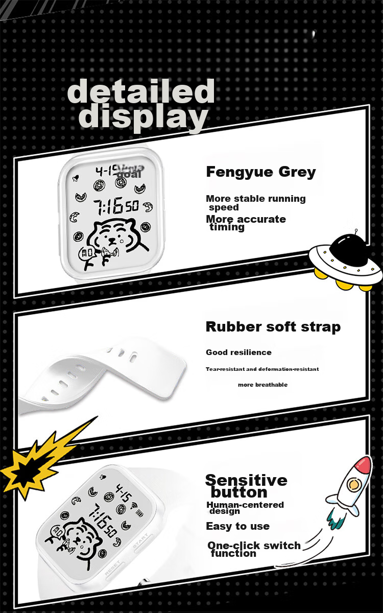 MAX-G Full-Screen Watch for Teenagers, Middle School Students, Girls And Boys, Electronic Watch with Alarm, Waterproof, Luminous, Sports Watch for Childre 9