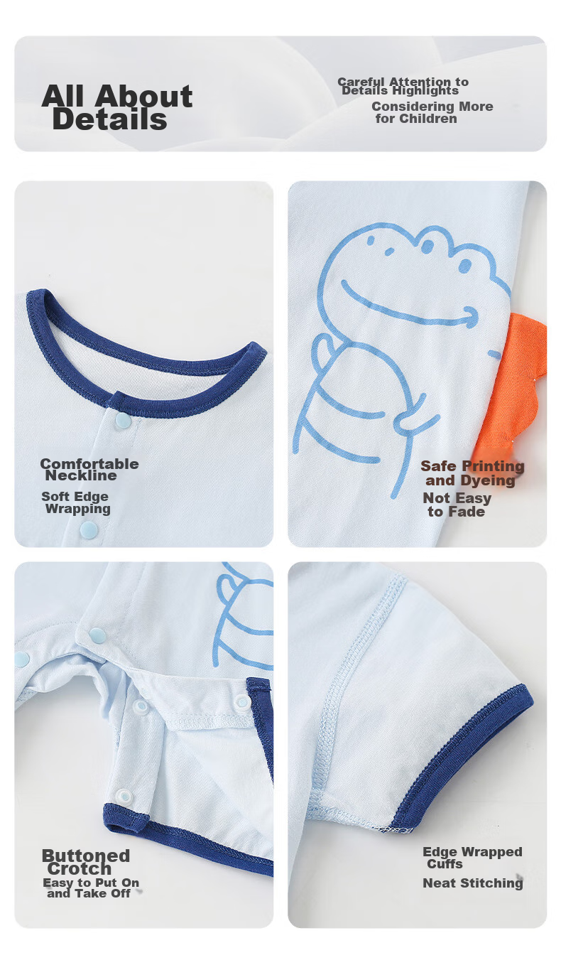 Shubeiyi Baby Clothes, Summer Newborn Onesie, Short-Sleeve Infant Romper, Cute Crawling Suit, Big Mouth Duck Jiang Huang, 73CM 12
