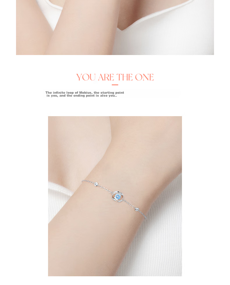 Fanci Love at First Sight Bracelet for Women, Silver Jewelry Rose Flower Blue Necklace Birthday Confession Anniversary Gift for Girlfriend 11