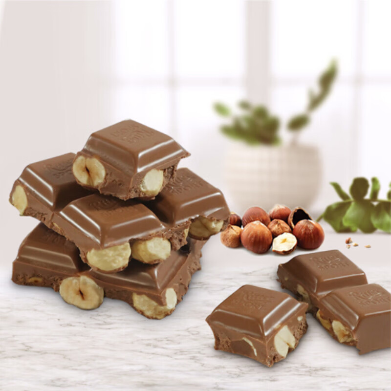 瑞特滋（RITTER SPORT）全榛子牛奶巧克力 100g 休闲零食糖果节日礼物送男女友德国原产
