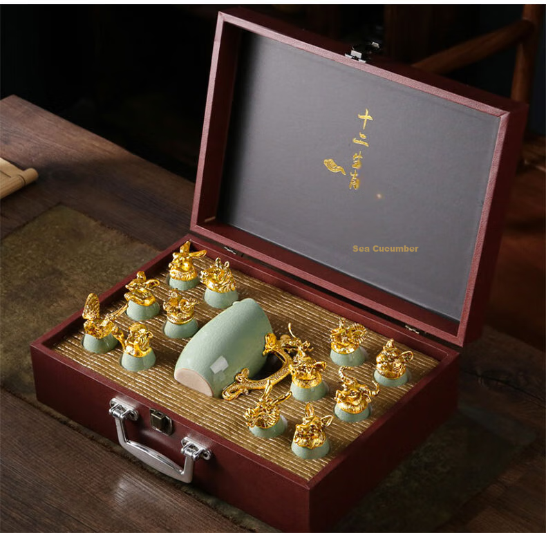 Canjiangjun Ceramic Liquor Cup Set with Twelve Zodiac Design, Teacher's Day Wine Decanter Gift Box Set 10
