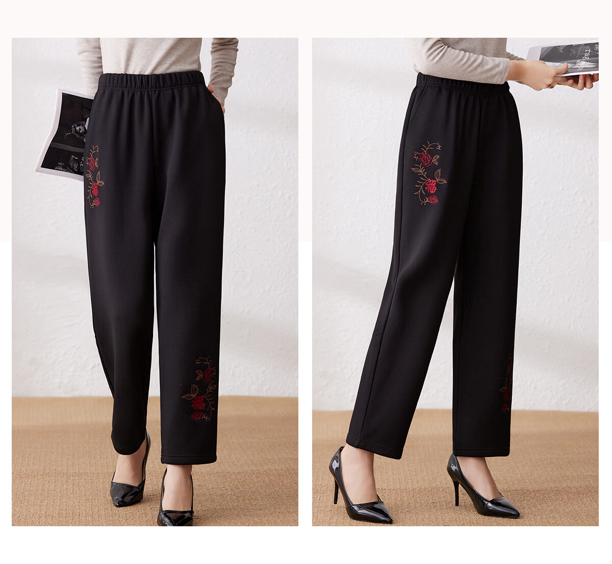 YUZHAOLIN Mom's Pants Spring And Autumn Casual Trousers Middle-Aged And Elderly Women's Straight-Leg Grandmother Pants Y23KK2624 10