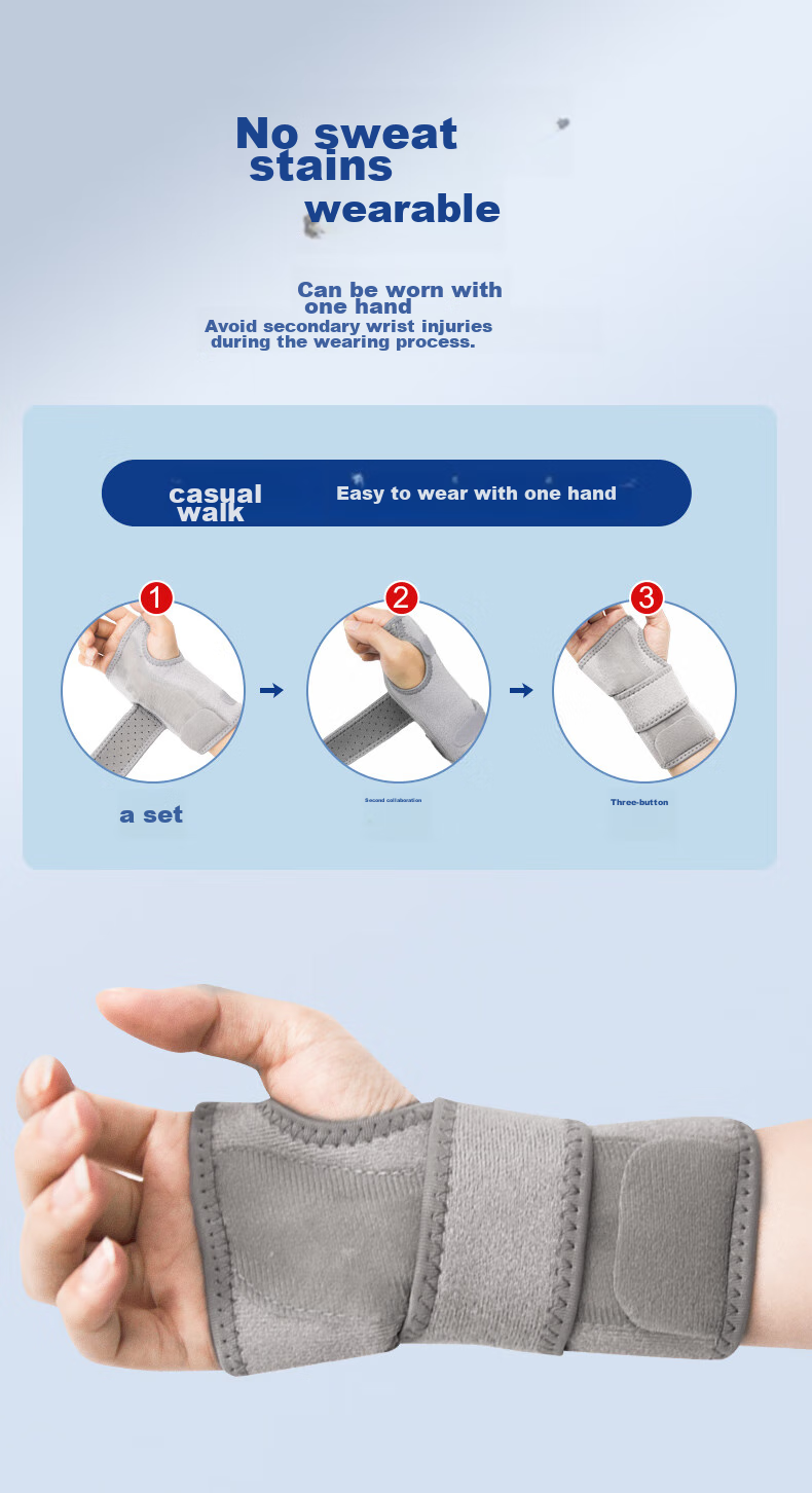 Mdikawe Sprain Splint Brace Wrist Medical Device Wrist Joint Tendon Sheath Fixation Support Bandage Left Hand Gray 5
