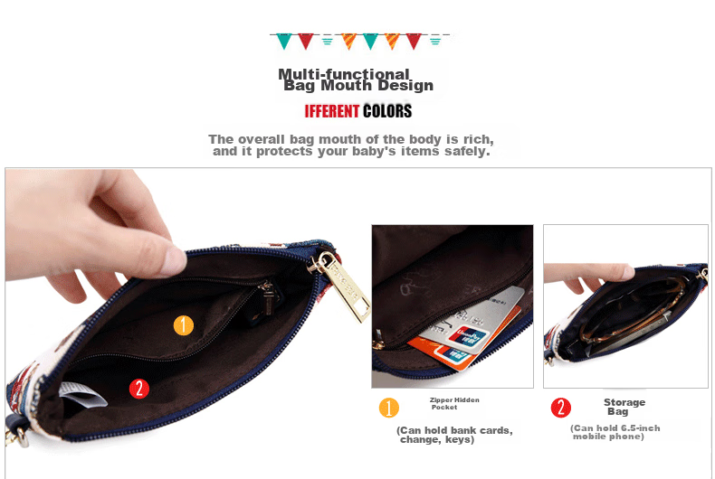 Xiaoxiongyilian Ladies' Clutch Bag, Makeup Bag, Fashionable Multifunctional Phone Purse, Canvas Handbag, Key Pouch, Christmas Gift 5