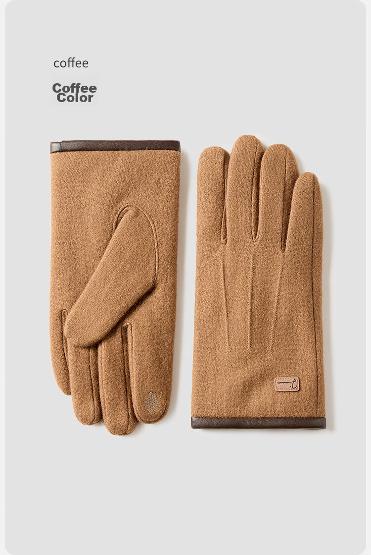 JIUMU Wool Thermal Gloves for Men, Winter Thickened Fleece-Lined Windproof Cold-Resistant Touchscreen Compatible Gloves 14