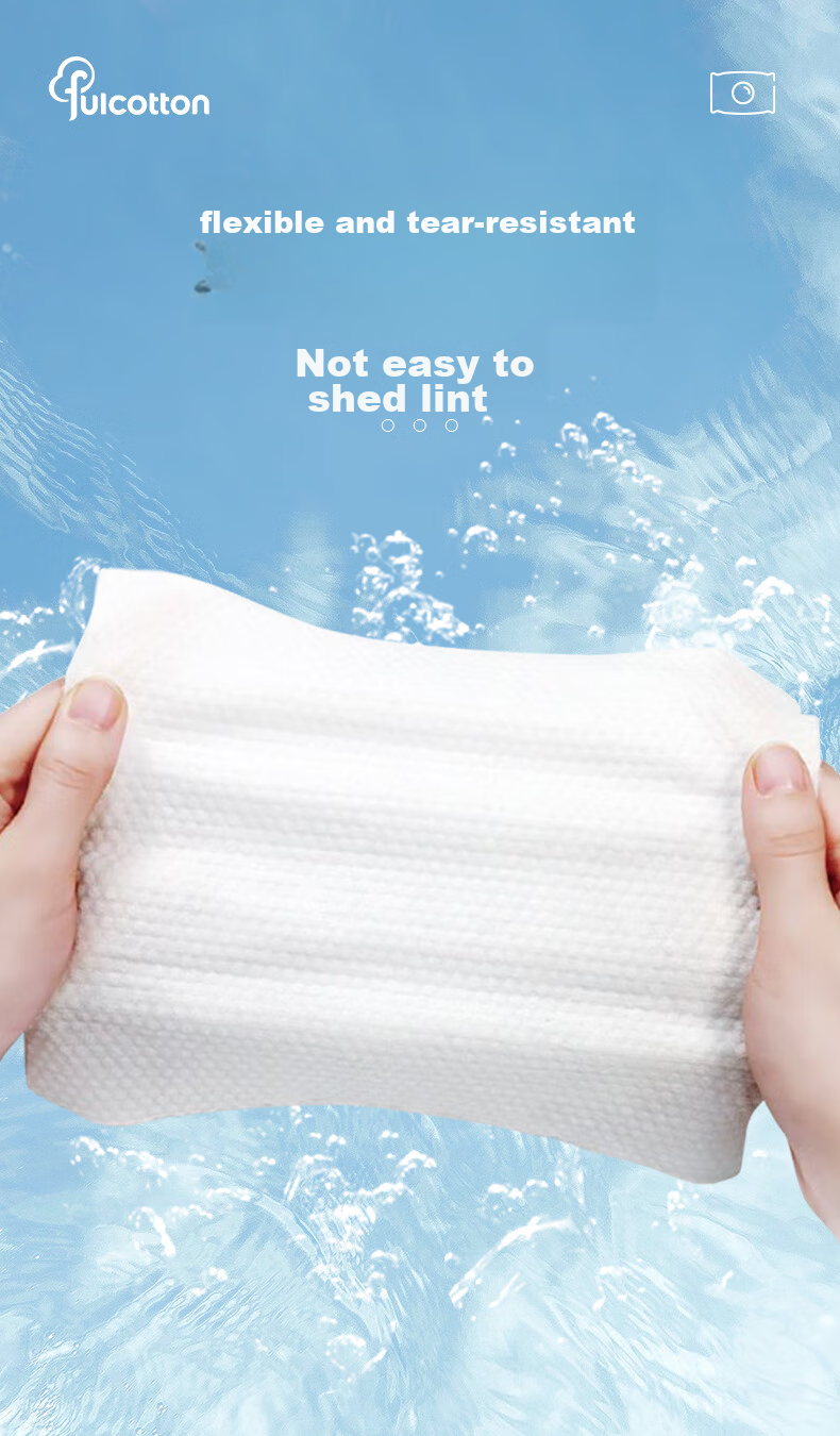 FulCotton Cotton Soft Family Pearl Pattern Facial Cleansing Towels 60 Sheets * 6 Packs Dual-use Dry and Wet Thickened Face Wipes 10