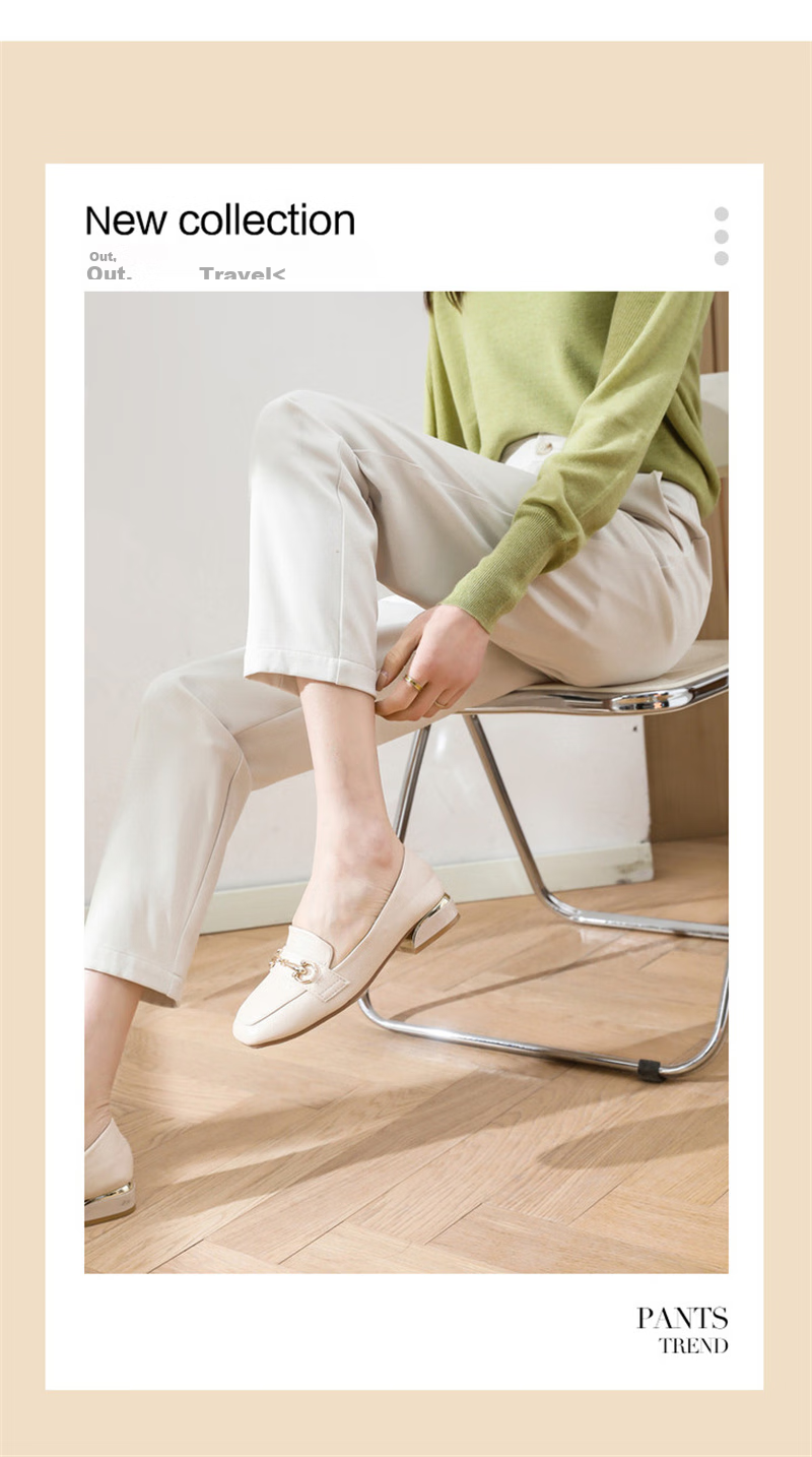 Dme Cropped Pants for Spring And Autumn, New Straight-Leg Suit Pants with Fake Pockets, Casual Trousers for Women, Khaki, S 2