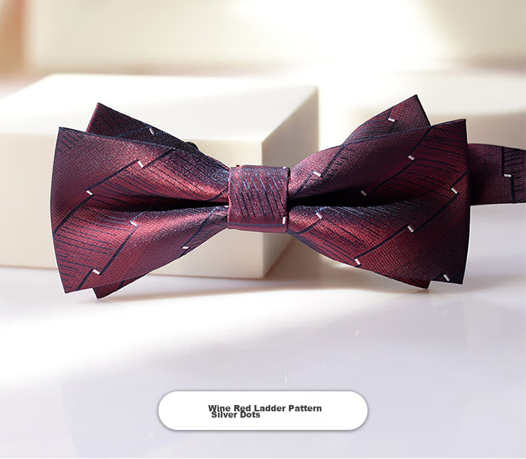 GLO-STORY Men's Bow Tie, Wedding Groom Groomsman Banquet Party Formal Wear Business Gentleman Double-Layer Bow Tie MLD824069 23
