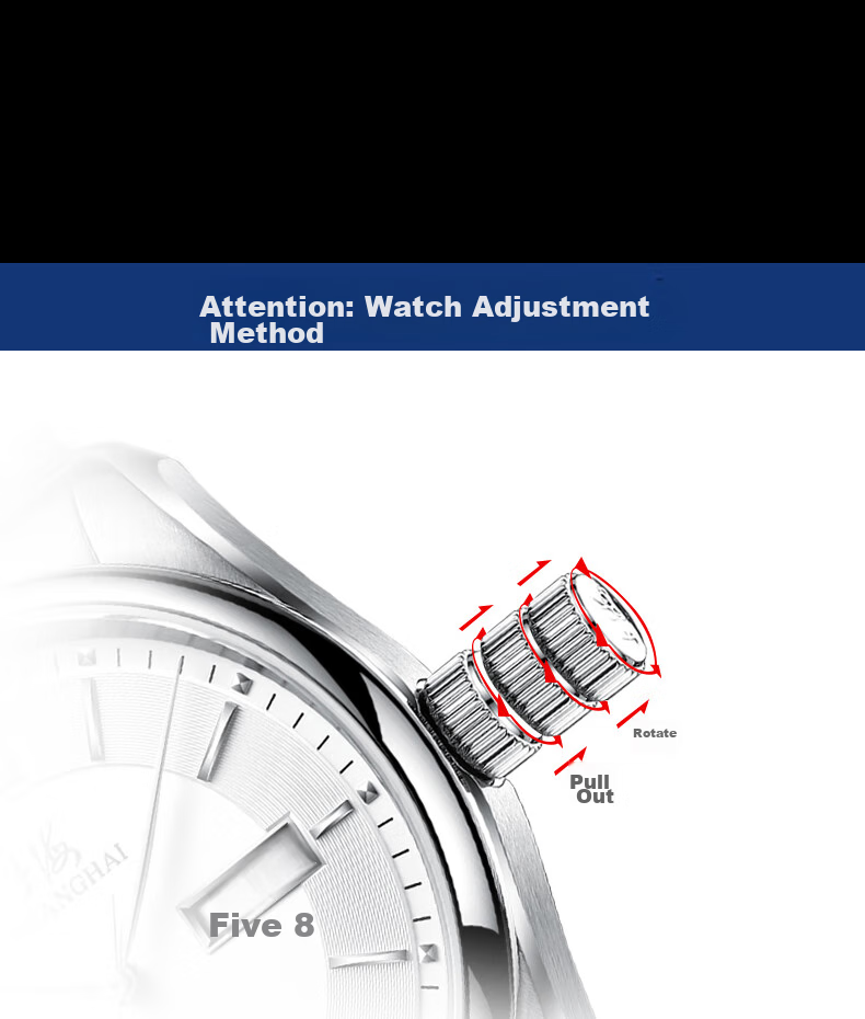 SHANGHAI Watch, Men's Automatic Mechanical Watch, National Classic White Dial with Gold Accents SH3008G-1 [Birthday Gift] 17