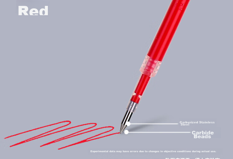 Deli Retractable Gel Pen Refills, Student Office Signature Pen Ink Refill, 0.5mm Bullet Tip S01/S08/1008/K35 Compatible, Red, 20 Pieces/box S206 13