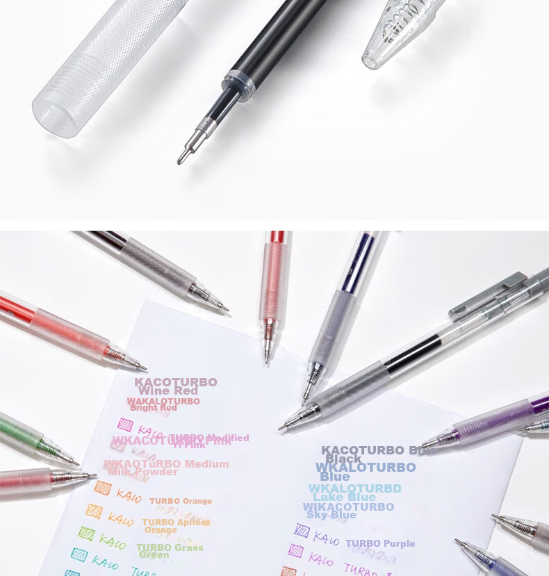 KACO Neutral Pen 0.5mm Black Retractable Pen for Signature, Exam Practice, Quick-Drying Ink Pen, Single Pen/bag K5 12