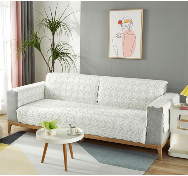 Jingxun Lace Sofa Cushion, Sofa Cover, Thickened Backrest Cover, All-Season Armrest Towel, 90*180 3