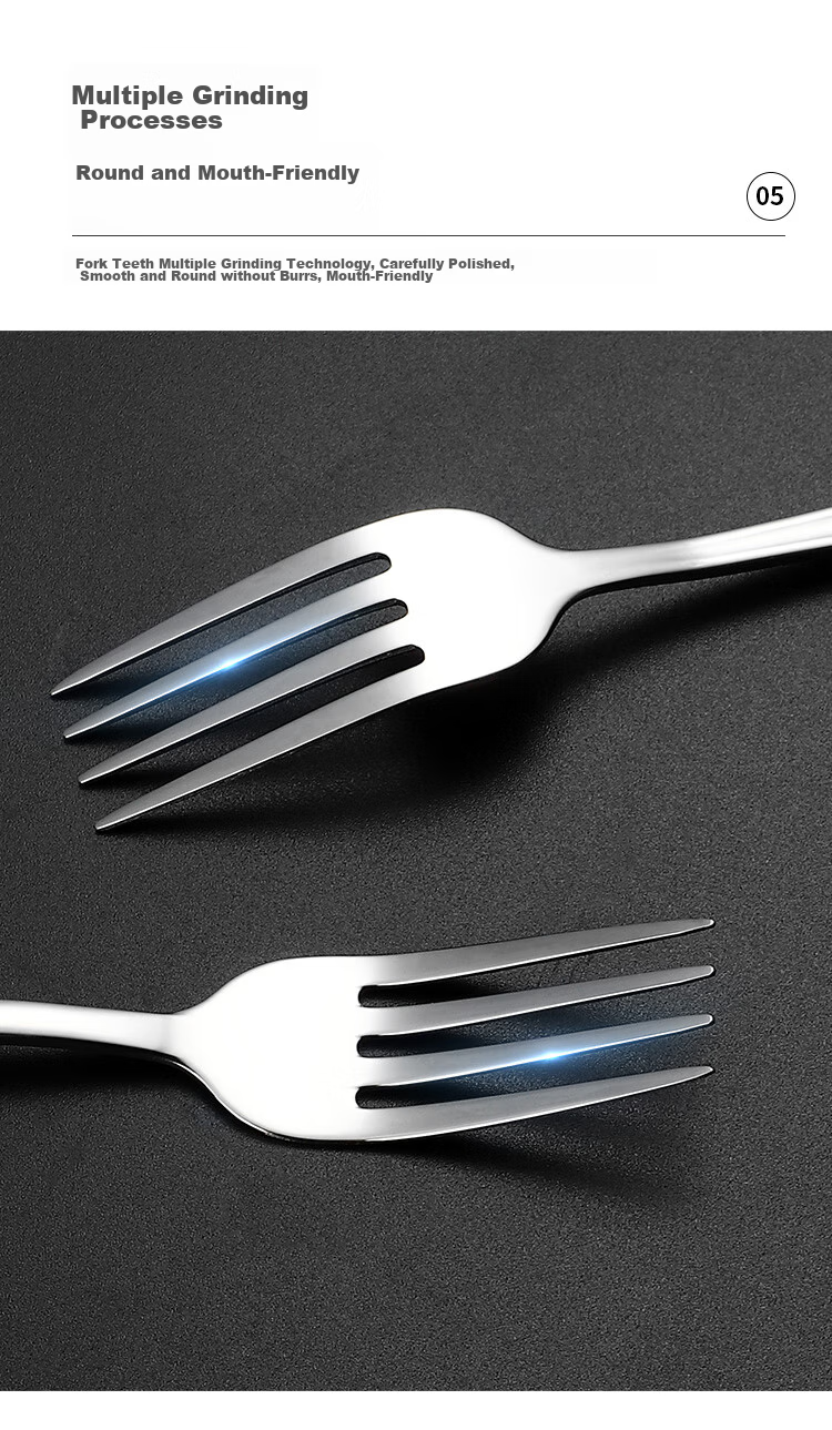 MAXCOOK 304 Stainless Steel Forks, Table Forks, Fruit Forks, Tableware Set, Dessert Soup Spoons, Mixing Spoons, 4-Piece Set MCGC4513 8