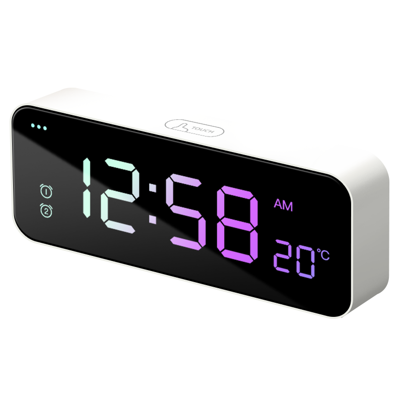 Mazhi LED Smart Rechargeable Multifunctional Student Alarm Clock Night Light Countdown Timer Electronic Clock Color Screen Back to School Gift New Year Party Gift