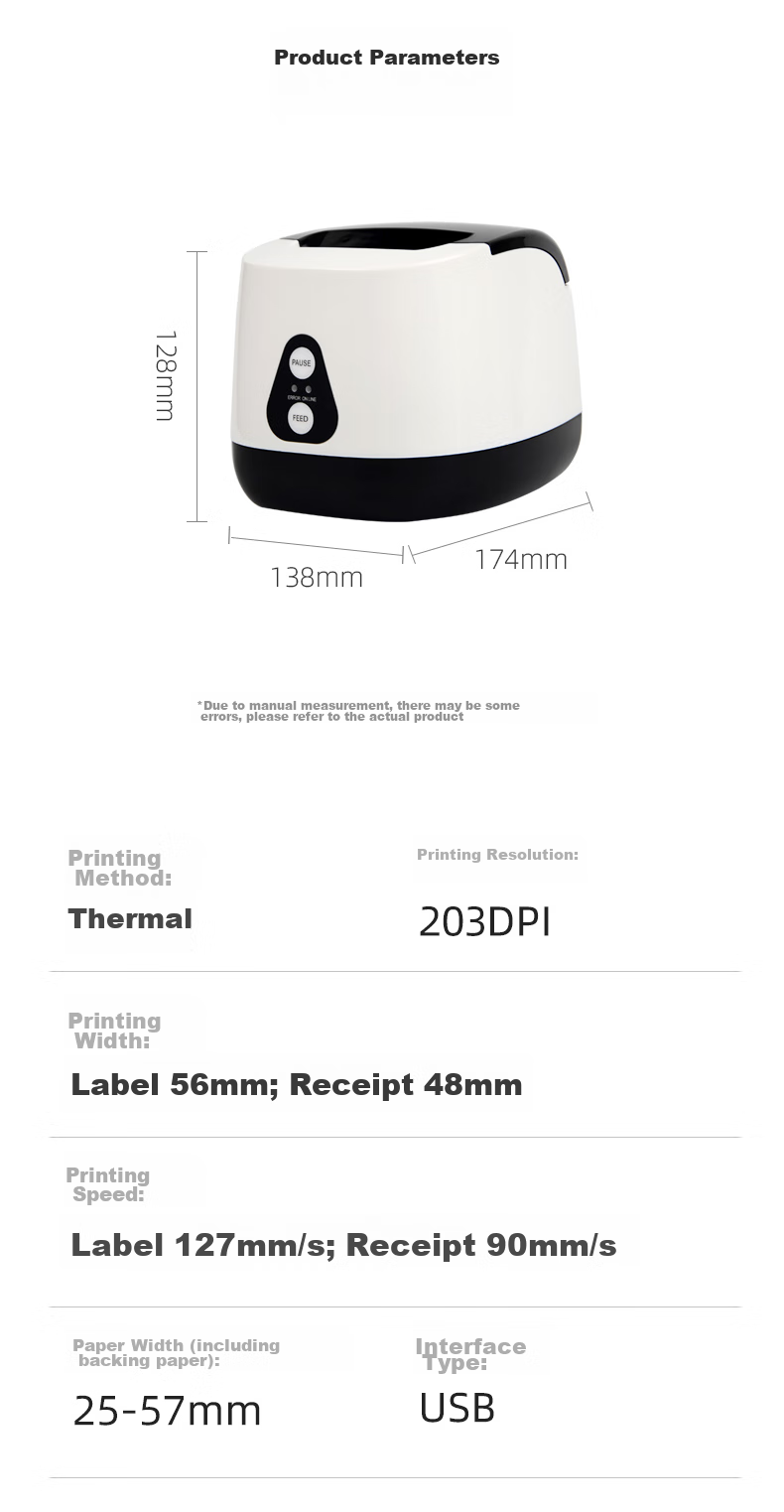 Gprinter GP-2270T Thermal Label Printer, Computer Version, Prints Small Labels And 58mm Receipts, Suitable for Clothing, Bubble Tea Shops, Supermarkets, Retail Etc. Industries 15