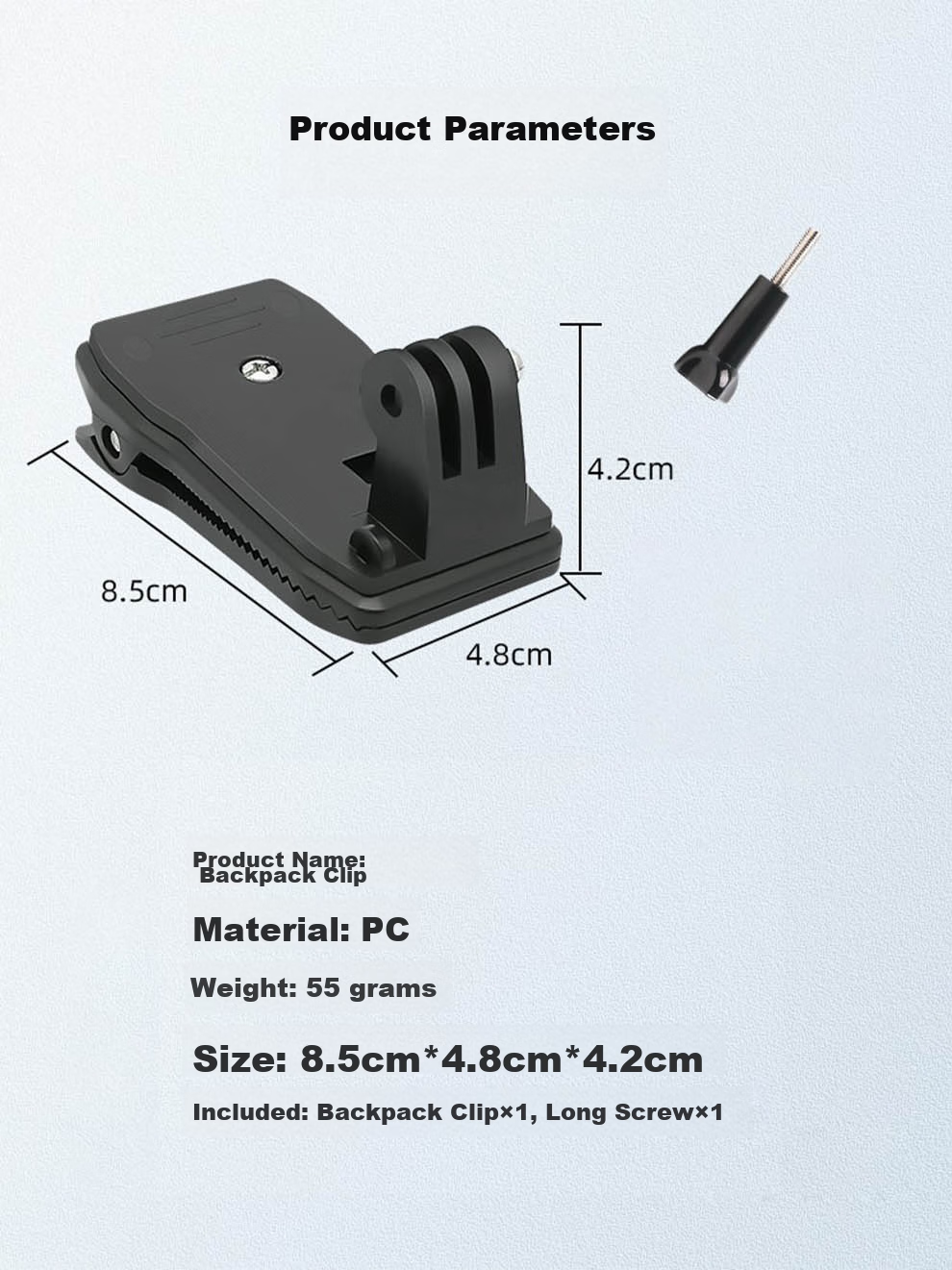 SUREWO Compatible with DJI GoPro Action Camera Backpack Clip, Suitable for Action 5 Pro/6 Backpack Strap with Clip, Acepro 2 Backpack Mounting Bracket, Nano Action 5 4 Accessories 9