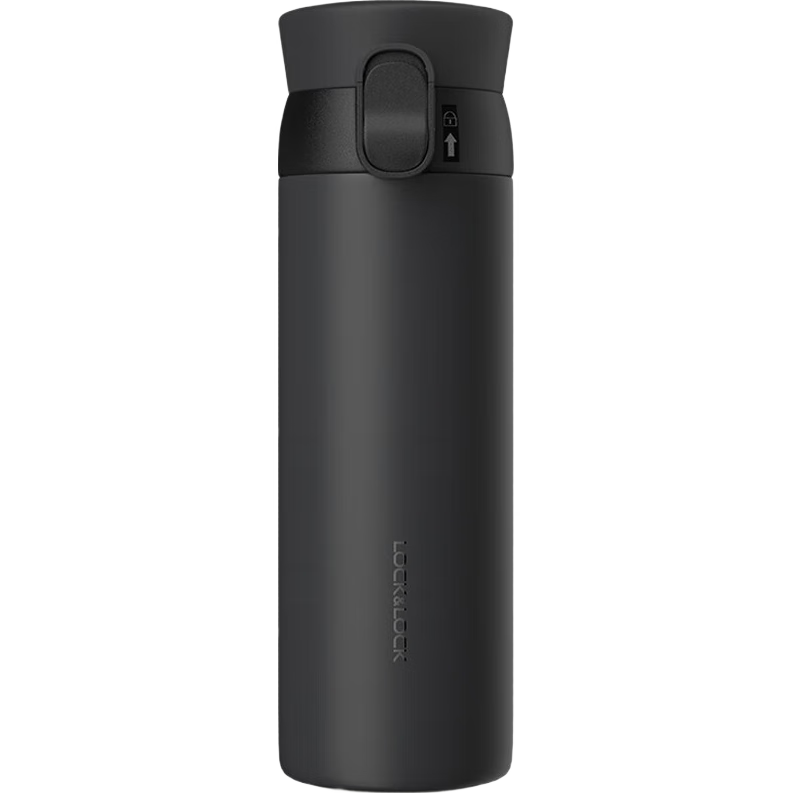 LOCK&LOCK Aspiration Bounce Insulated Cup, 316 Stainless Steel Insulated Business Portable Water Cup, 450ML, Black, Valentine's Day Gift