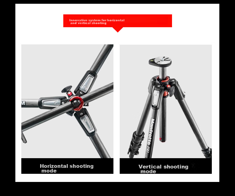 Manfrotto MT190CXPRO4 Carbon Fiber Four-Section Tripod with Central Column, Horizontal Positioning, Stable for Travel Mirrorless And DSLR Cameras, Weight Capacity 15kg 6