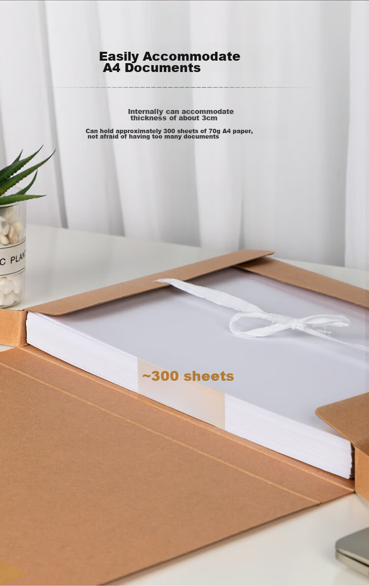 Deli 10 Pieces 50mm Mixed Pulp 300g Kraft Paper File Boxes, Document Storage Boxes, Thickened Desktop Financial Organizer Bill Storage 63207 6