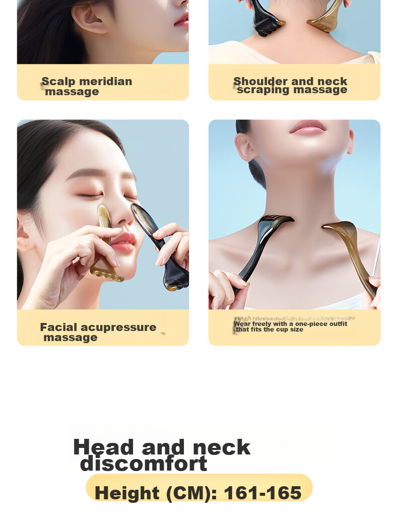 CAIYAOSHI Ox Horn Nail Manicure Shampoo Comb, Meridian Comb, Octopus Scalp Massage Comb, Neck Scraper, Gua Sha Moisture Removal, Dormitory Student Mid-Autumn Festival Gift for Women, Elders, Parents And Teachers 6
