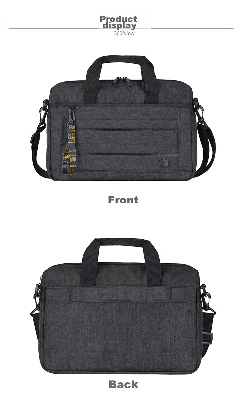 CAT Crossbody Bag, Lightweight Laptop Bag, 14-Inch Men's Business Briefcase, Multi-Pocket Handheld Shoulder Bag, Hanging Black 84349 10