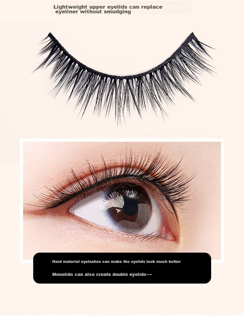 Jianyingshu Natural Dense False Eyelashes 5 Pairs Set, Full-Length One-Piece Lash Extensions, Non-Glue Required 8