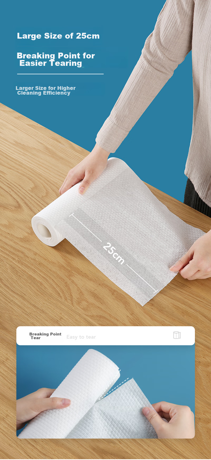 LYNN Lazy Person's Wipes 20*20cm [200 Sheets] Disposable Wipes Dishwashing Cloths Kitchen Paper Towels Kitchen Wipes 12