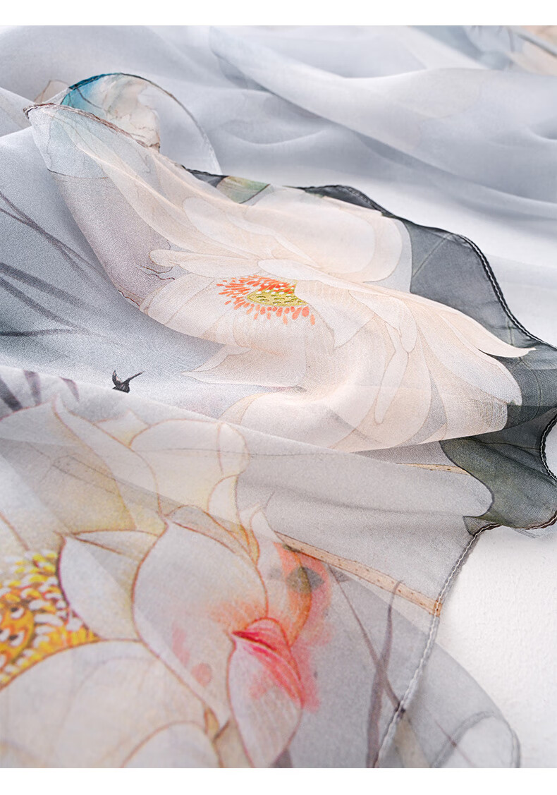 Hangsilu Silk Scarf for Women, Mulberry Silk Lightweight Chiffon Shawl, High-End Birthday Gift, Mid-Autumn Festival Present for Girls, Mothers And Elders 8