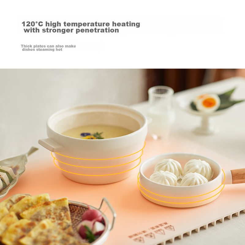 Olayks Instant Hot Plate, Food Warmer Plate, Flexible Folding Dining Table Heating Pad, Rollable Electric Heating Plate, Food Warming Device, Multifunctional Food Warmer