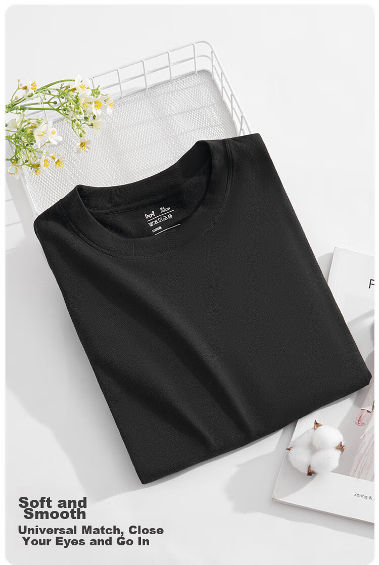 MiiOW Pure Cotton Long-Sleeve T-Shirt for Women, Spring And Autumn Warm Inner Layer, Loose Round Neck Undershirt, Casual Comfortable Top, Women's Autumn Wear 13