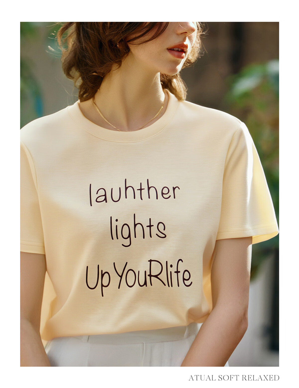 Oulain Letter Print Short-Sleeve T-Shirt, Women's Versatile Loose Casual Round Neck Top, Purple, S 29