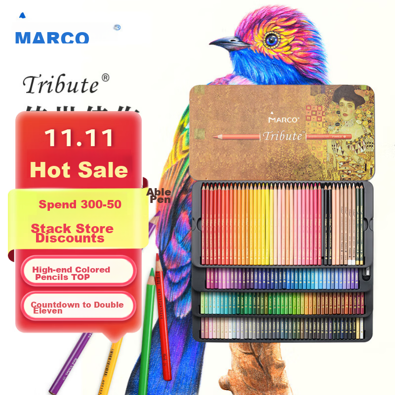 MARCO Master Oil-Based Colored Pencils Art Student Set for Boys And Girls, Students' Colored Pencils Birthday Gift, Master Premium [160 Oil-Based Colors]
