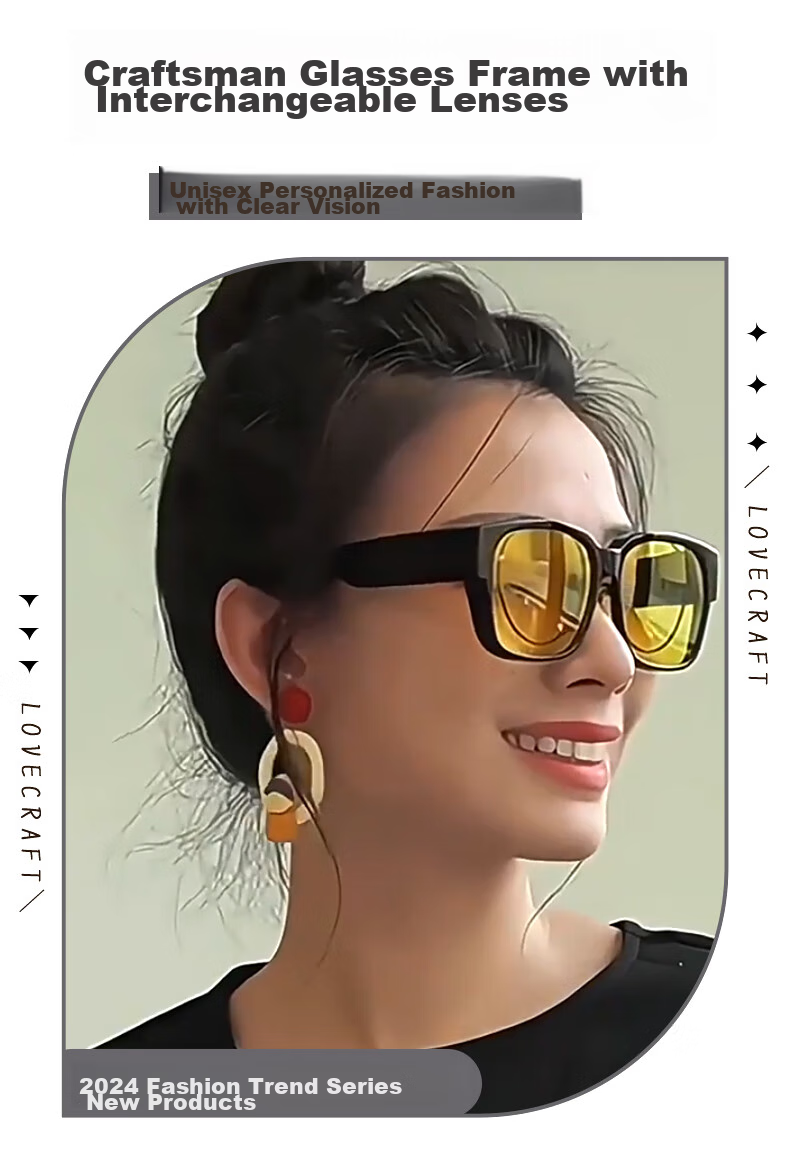 LOVECRAFT Myopia-Specific Sunglasses Clip-Ons for Driving, Polarized Clip-Ons for Black Frames - Night Vision Lenses, Sunglasses with UV Protectio 1