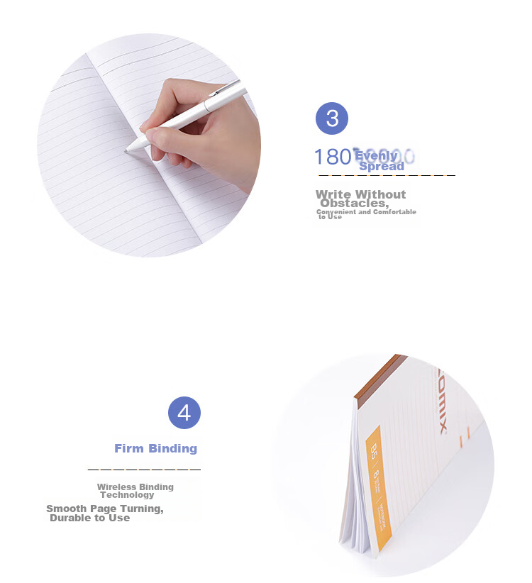 COMIX 12-Pack B5 40-Page Wirebound Soft Cover Notebooks, Office Supplies Work Journals Exercise Books Student Stationery Mixed Colors C4508 4