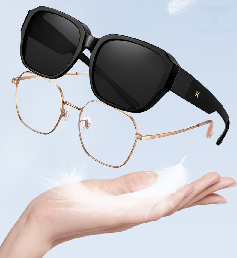 LOHO 2026 New Myopia Glasses Sunglasses Set, Polarized Driving Sunglasses for Nearsighted People, Fashionable Square Frame for Men And Wome 7