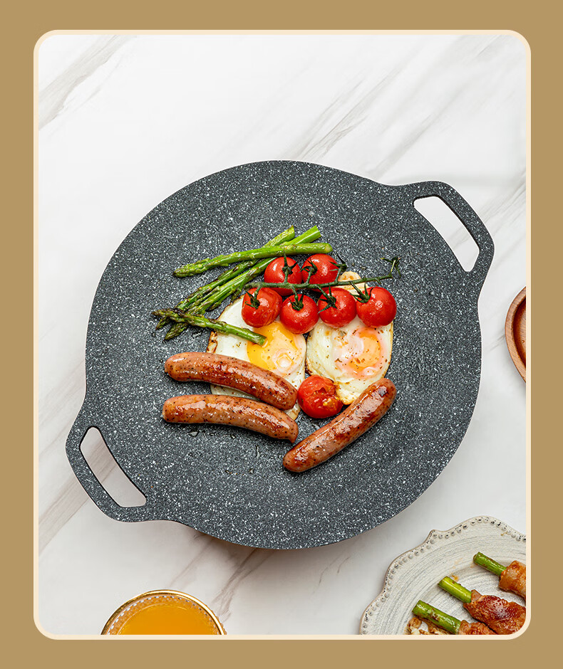 E-Rover Tea Brewing Tray, Grill Pan, Barbecue Plate, Korean-Style Grilled Meat Pan, Portable Stove Maifan Stone Grilling Pot 28