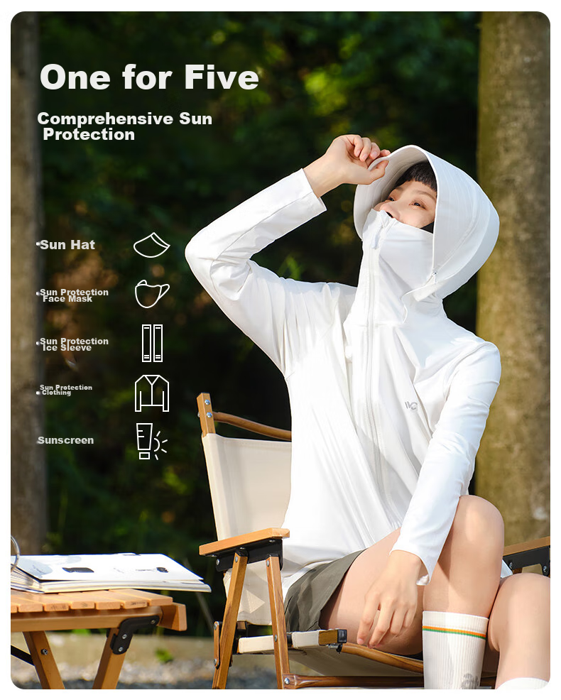 VVC Sun Protection Clothing for Women, Ice Silk Cool-Feeling Breathable UV-Resistant Shawl, Urban Light Outdoor Short Jacket, Light Gray 1.0 10