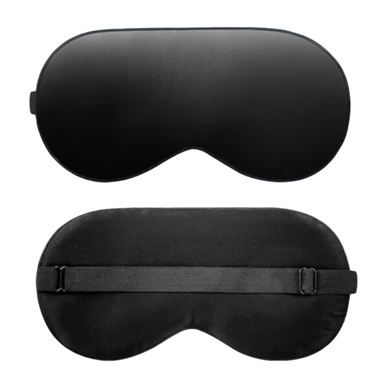 Briars Silk Eye Mask, Sleep Blackout Breathable Unisex Eye Mask, Mulberry Silk Double-Sided Eye Mask, Black
