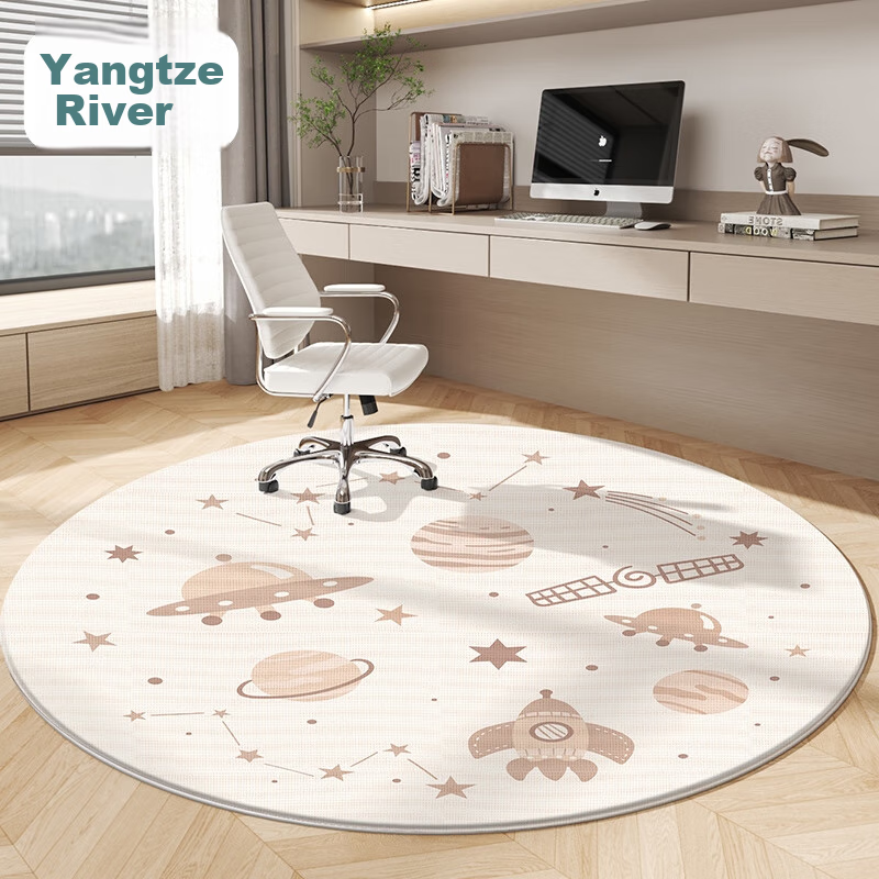 Dajiang Round Carpet Chair Mat for Swivel Chairs, Non-Slip Floor Mat for Study Room And Bedroom, 120x120cm