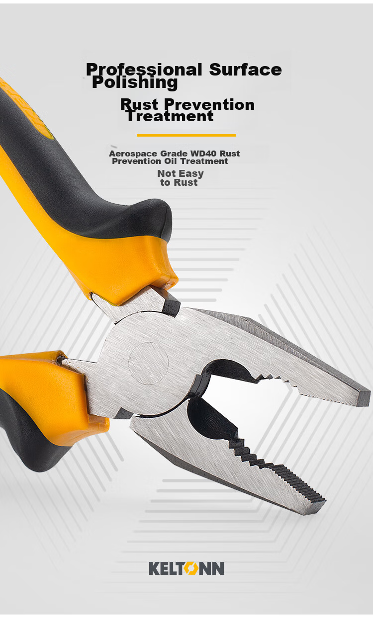 KELTONN Pliers Set of Three: 6-Inch Tiger Pliers, Needle-Nose Pliers, Diagonal Pliers, Side-Cutting Pliers, Wire Cutters Combination Household Tools 4