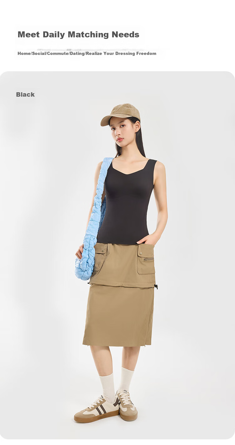 JD Jingzao Summer 100% Wool Base Vest Women Fine Merino Wool Sleeveless Top Tranquil Black XL 11