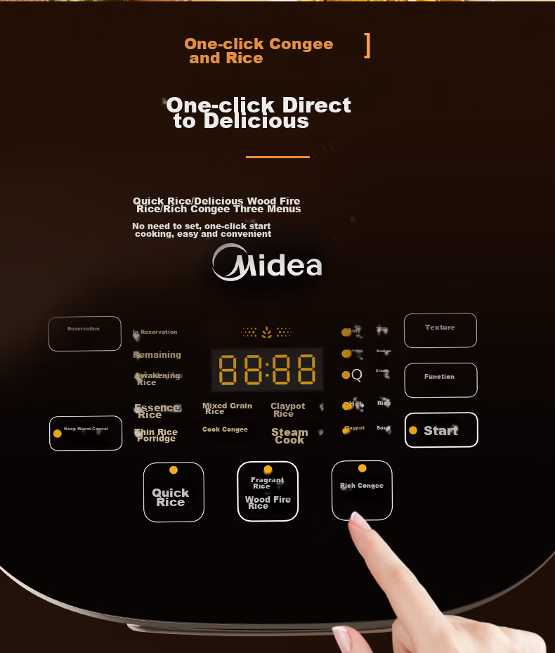 Midea Titanium-Free Fluorine-Resistant Celadon Pot Thickened Rice Cooker Petal IH Series Smart Electromagnetic Heating Household Electric Rice Cooker for Cooking Rice And Porridge [Same As Offline Model] CFB4097H 13