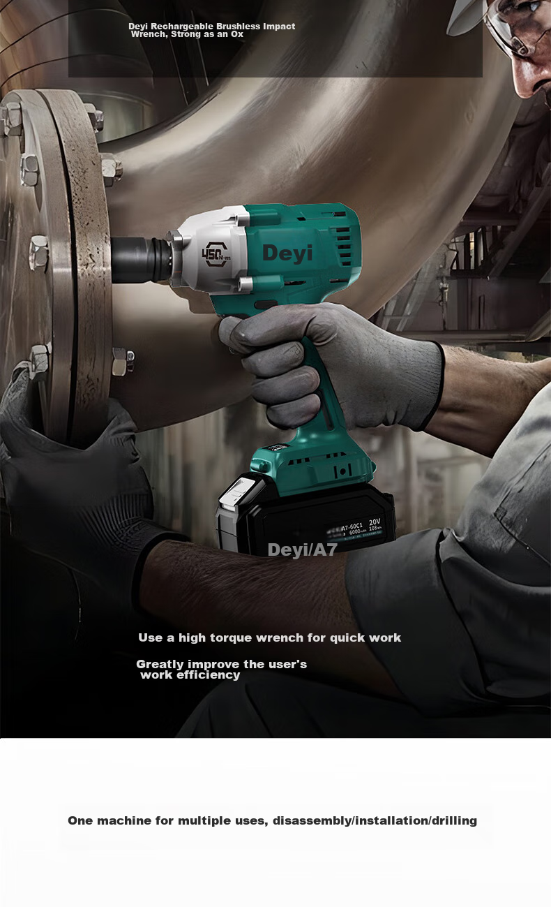 Dayi Electric Wrench 6822G-2, High Torque Electric Wrench, A7 Pneumatic Impact Wrench, Rechargeable Impact Wrench for Auto Repair, Sold by JD 4