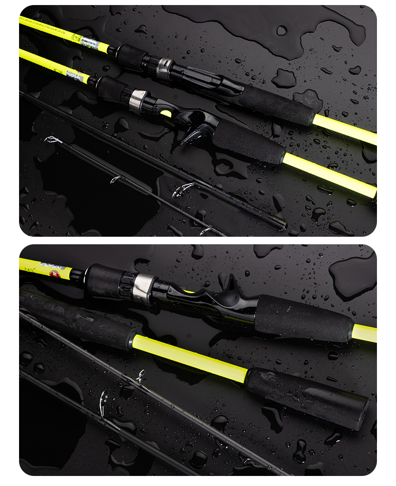 GWGW Fishing Rod 2.1m Autumn Gold Edition Gun Handle Right-Handed Baitcasting Reel Lure Rod Set M Action Super Hard Black Bass Lure Rod for Perch and Qiaozui Fishing Gear 17
