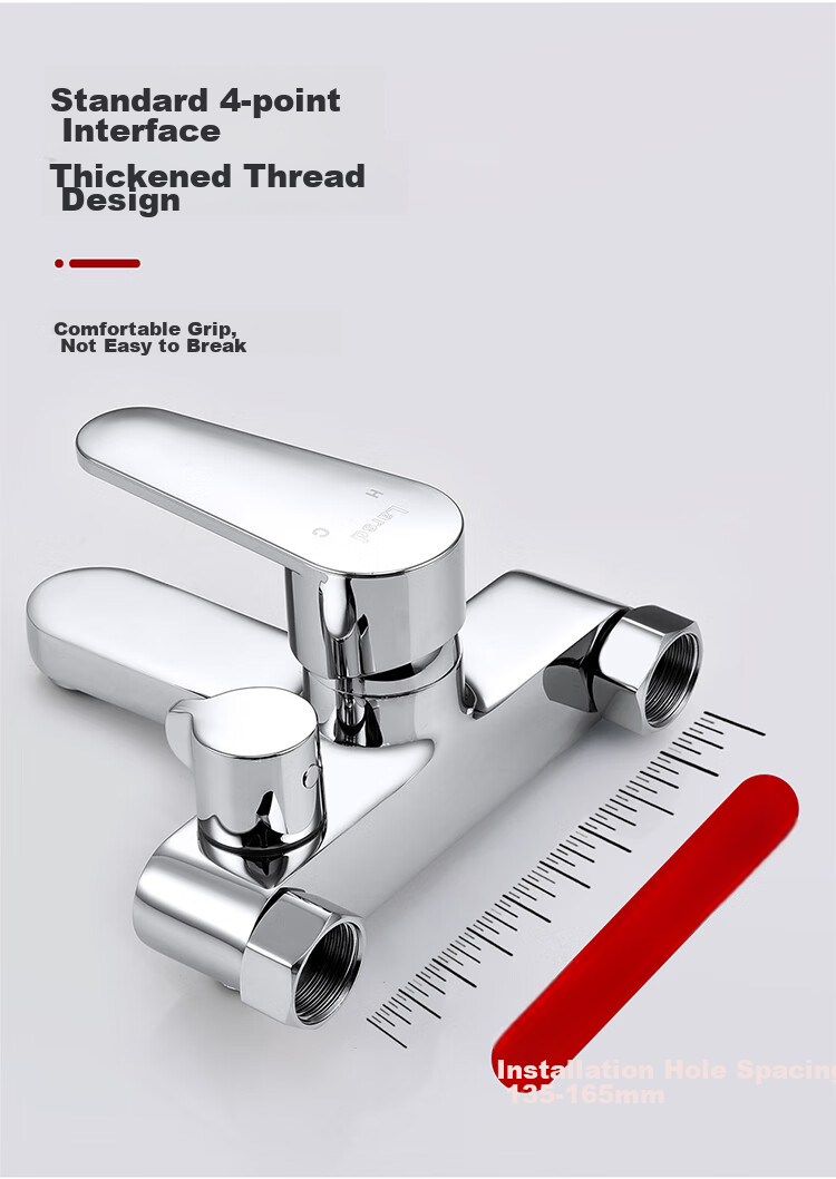 Larsd Shower Mixing Valve, Copper Body, Bathroom Hot And Cold Three-Way Shower Switch, Shower Bathtub Mixing Faucet LD7604 7