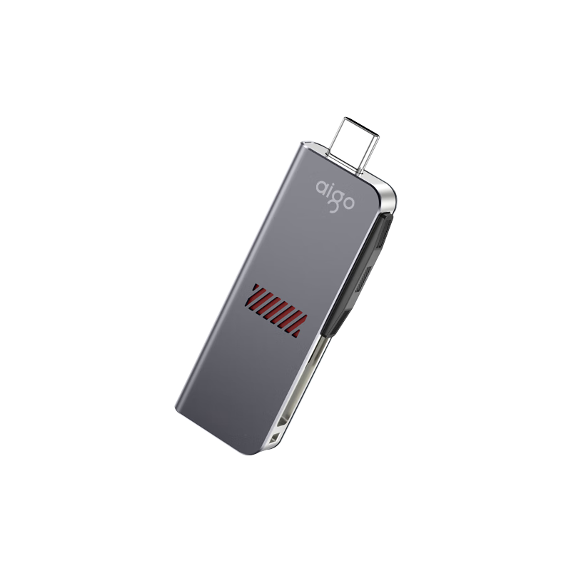 Aigo 128GB Type-C USB3.2 Dual Interface Flash Drive U357 for Phones And Computers, Read Speed 440MB/s, Business Office Multi-Functional Thumb Drive
